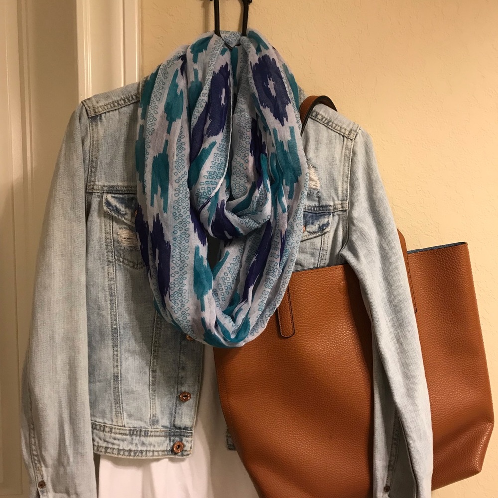 Blue watercolor scarf
